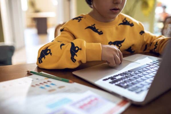 child on a laptop safe online