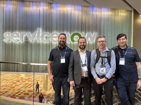 Kinetic IT ServiceNow team at Knowledge 2023 conference - discussing generative AI in ServiceNow