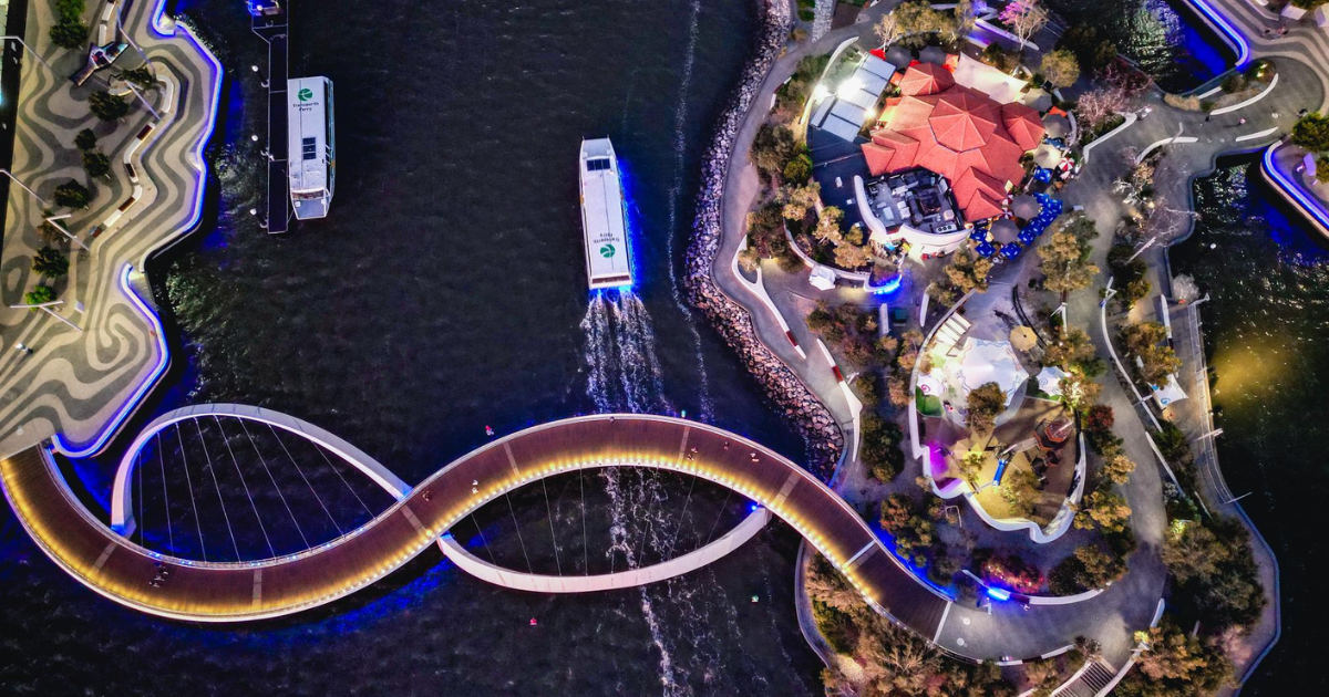 Drone birds-eye-view of Perth