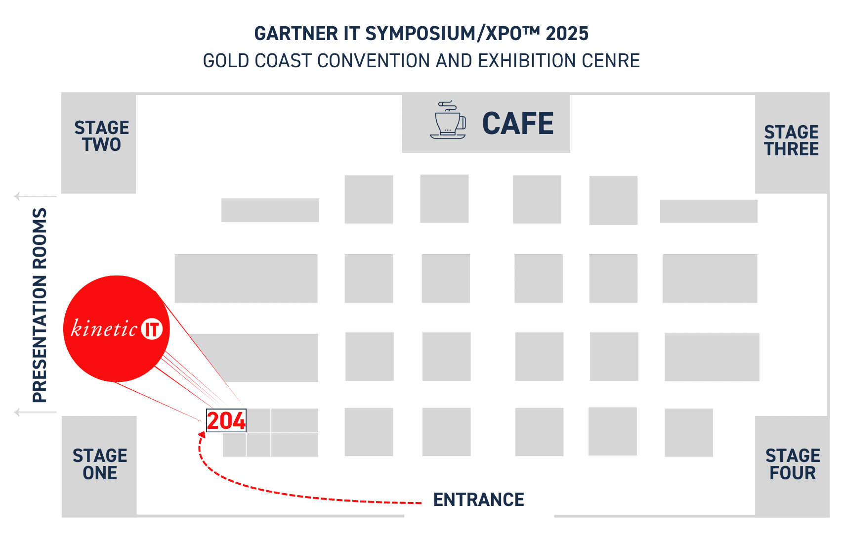 Gartner Xpo Space Map — booths and zones