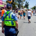 Western Australian Police Force officers on foot patrol