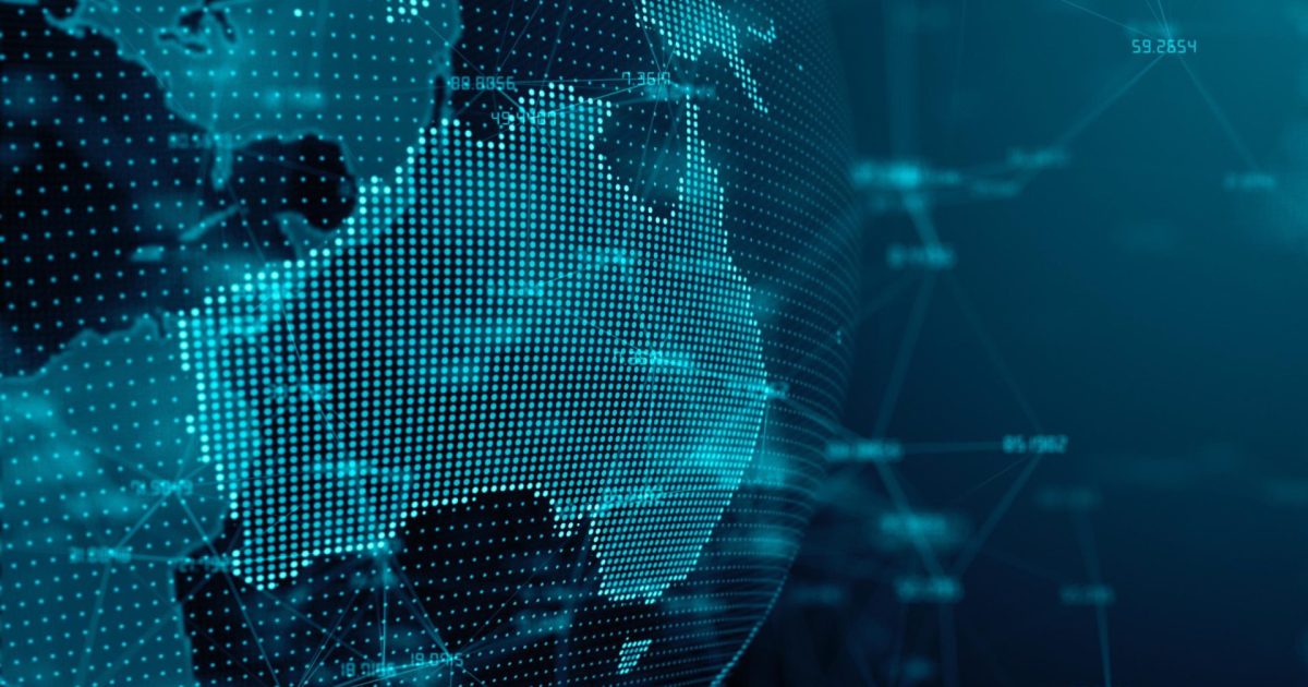 Australia big data IOT network using cloud computing information technology - 3D Illustration Render