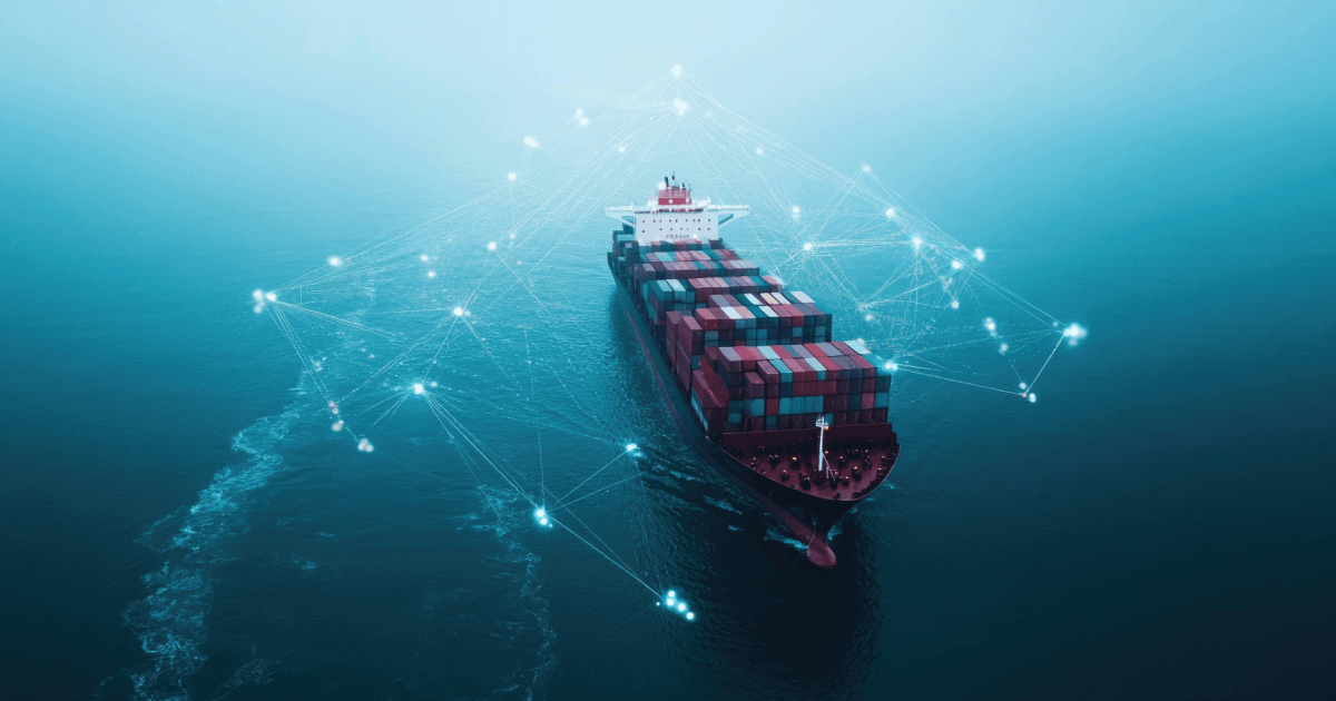 A ship sailing smoothly on digital waters